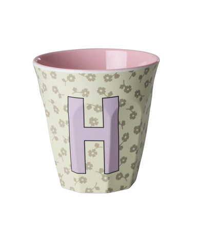 H Floral Melamine Cup - Rice DK