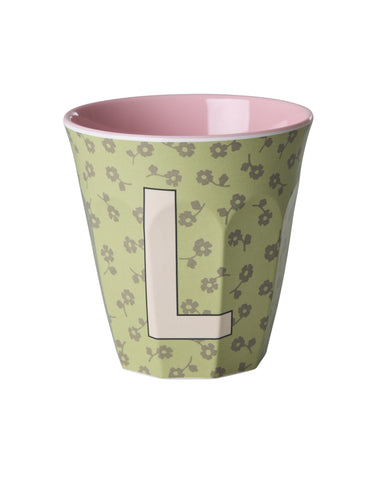 L Floral Melamine Cup - Rice DK
