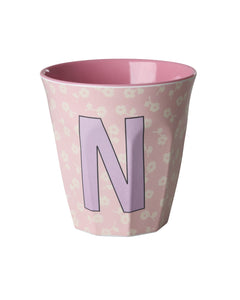 N Floral Melamine Cup - Rice DK
