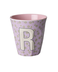 R Floral Melamine Cup - Rice DK