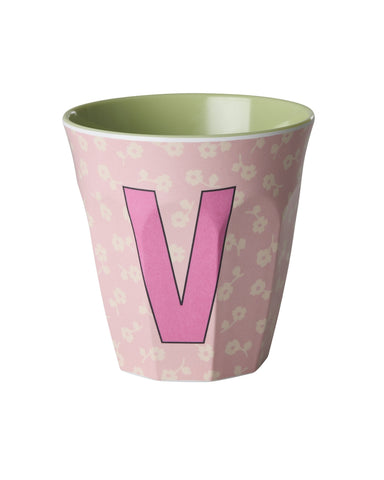 V Floral Melamine Cup - Rice DK