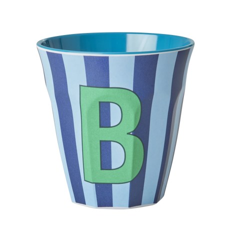 B Blue Stripe Melamine Cup - Rice DK