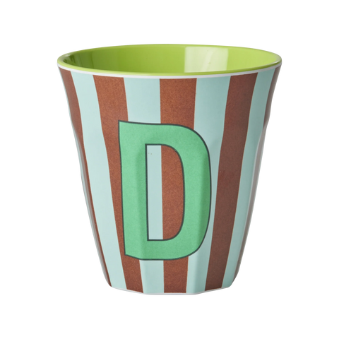 D Brown Stripe Melamine Cup - Rice DK