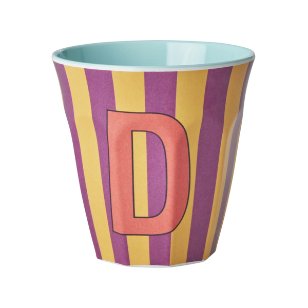 D Purple Stripe Melamine Cup - Rice DK