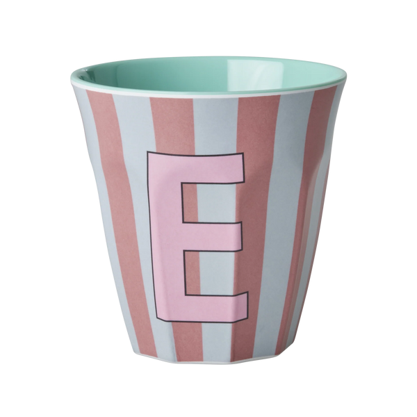 E Pink Stripe Melamine Cup - Rice DK