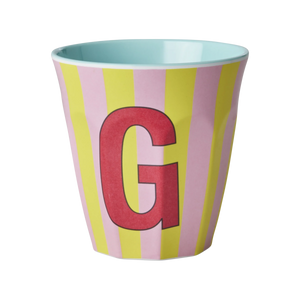 G Pink Stripe Melamine Cup - Rice DK