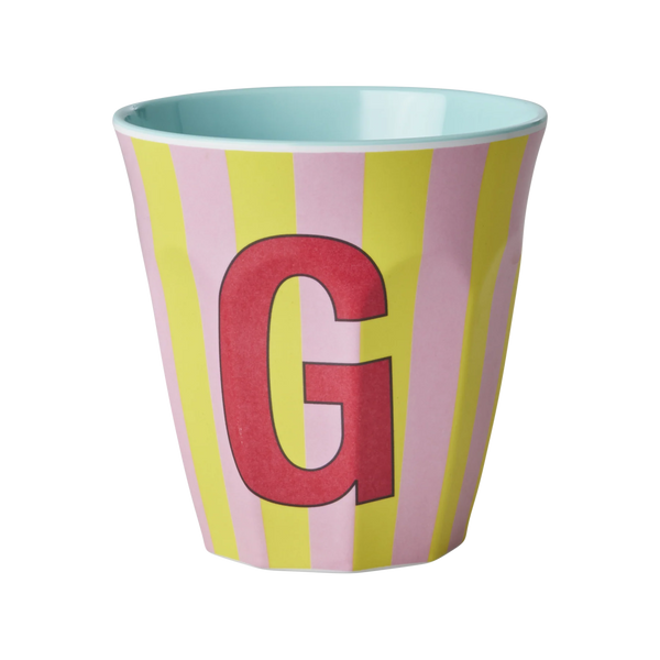 G Pink Stripe Melamine Cup - Rice DK