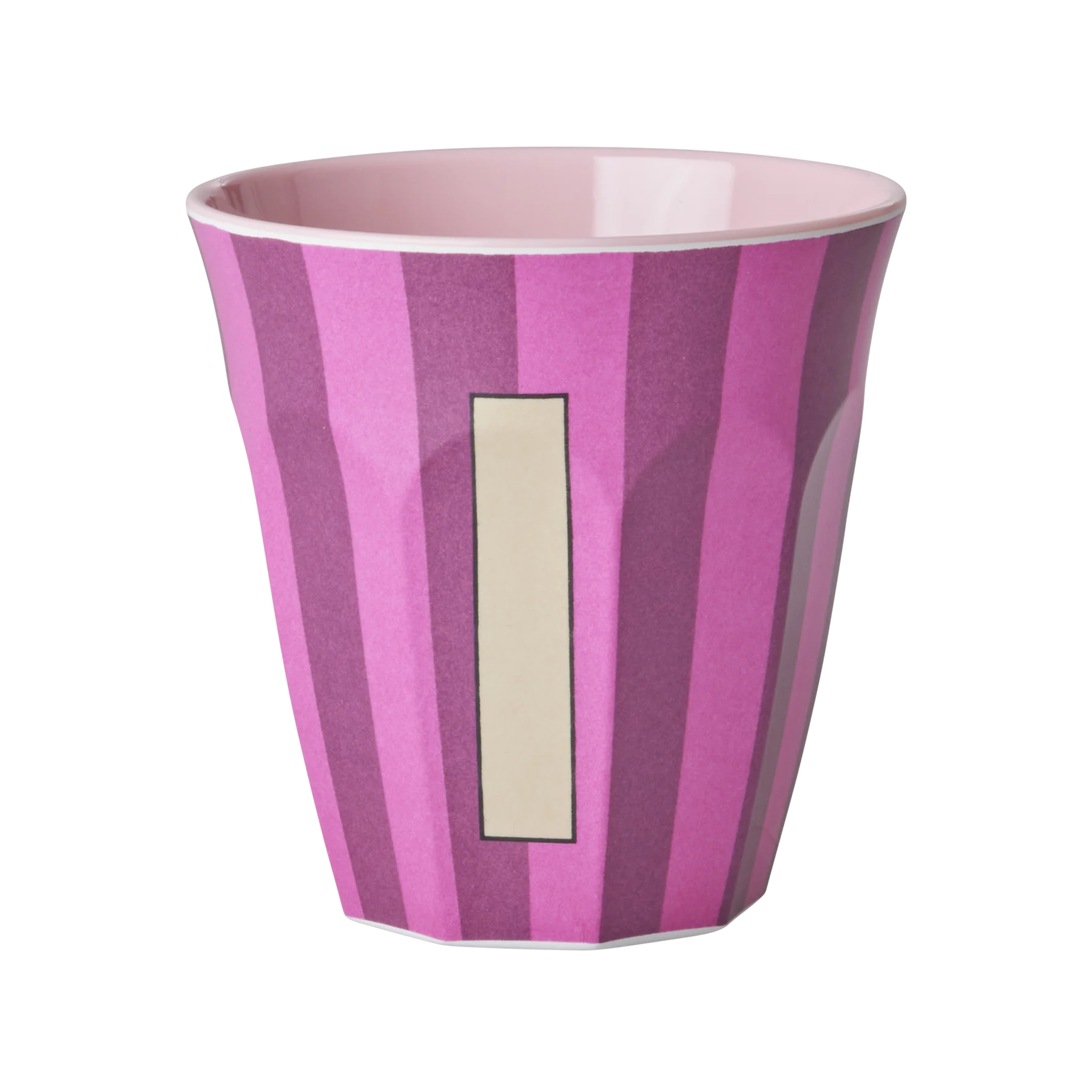 I Pink Stripe Melamine Cup - Rice DK