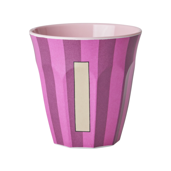 I Pink Stripe Melamine Cup - Rice DK