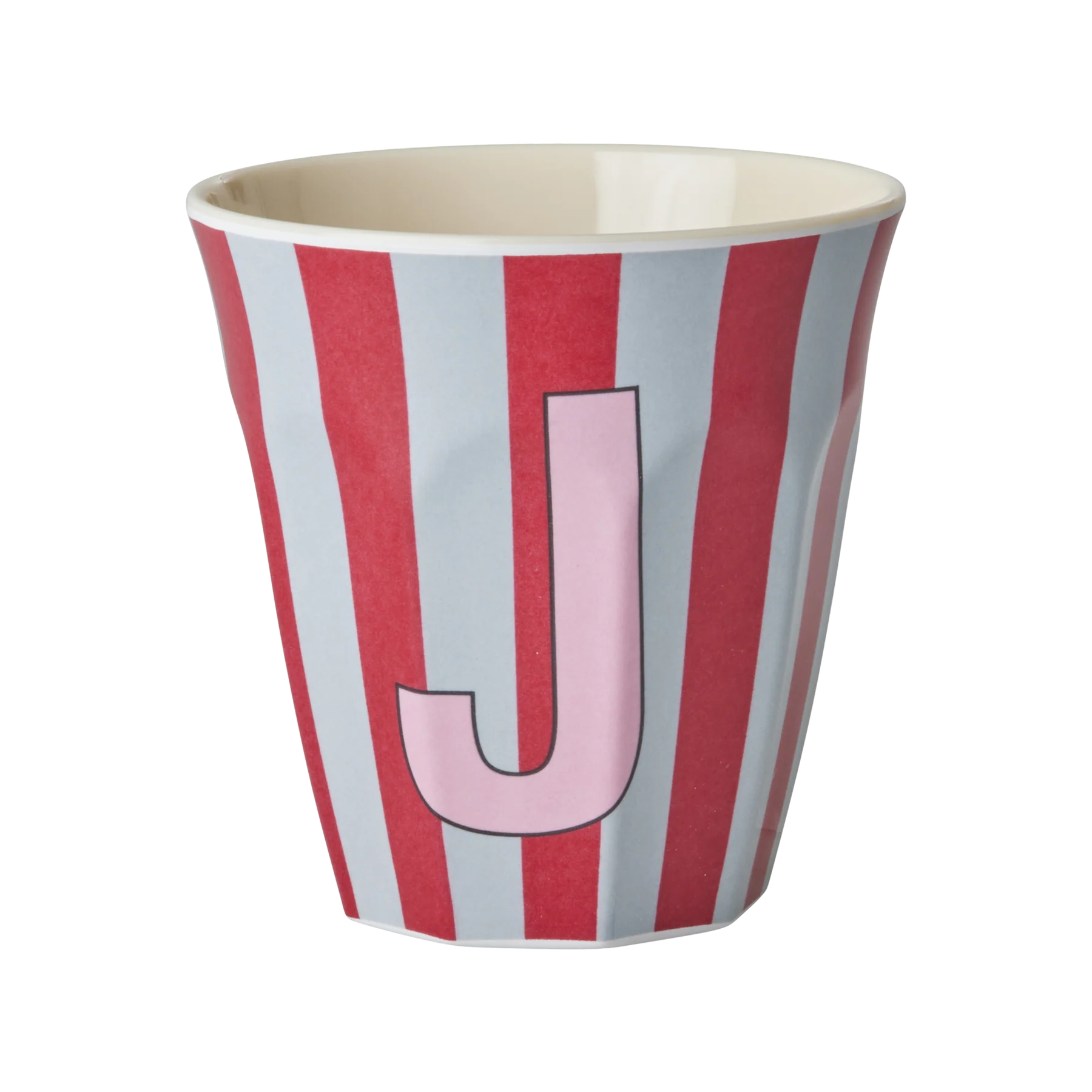 J Pink Stripe Melamine Cup - Rice DK