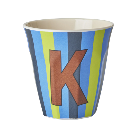 K Blue Stripe Melamine Cup - Rice DK