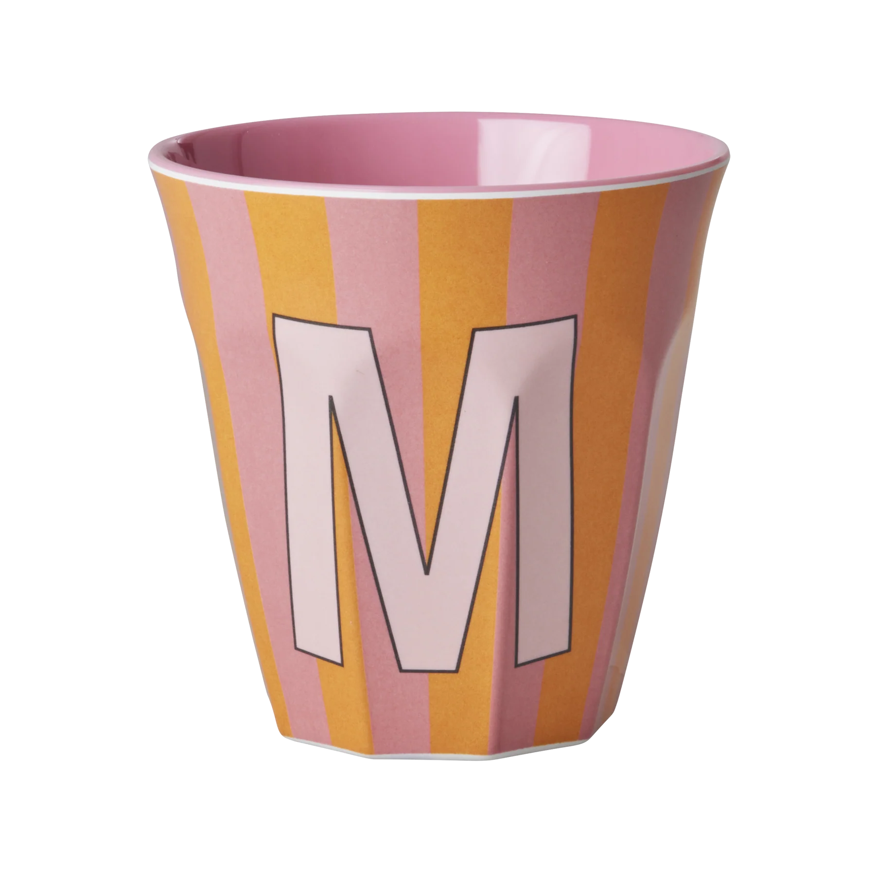 M Pink Stripe Melamine Cup - Rice DK