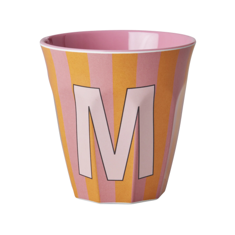 M Pink Stripe Melamine Cup - Rice DK