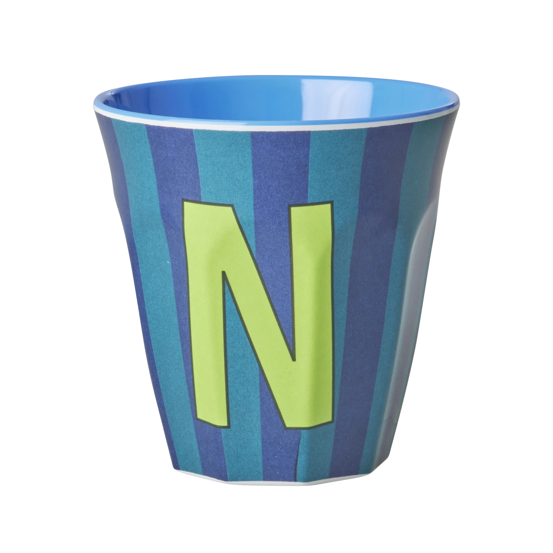 N Blue Stripe Melamine Cup - Rice DK