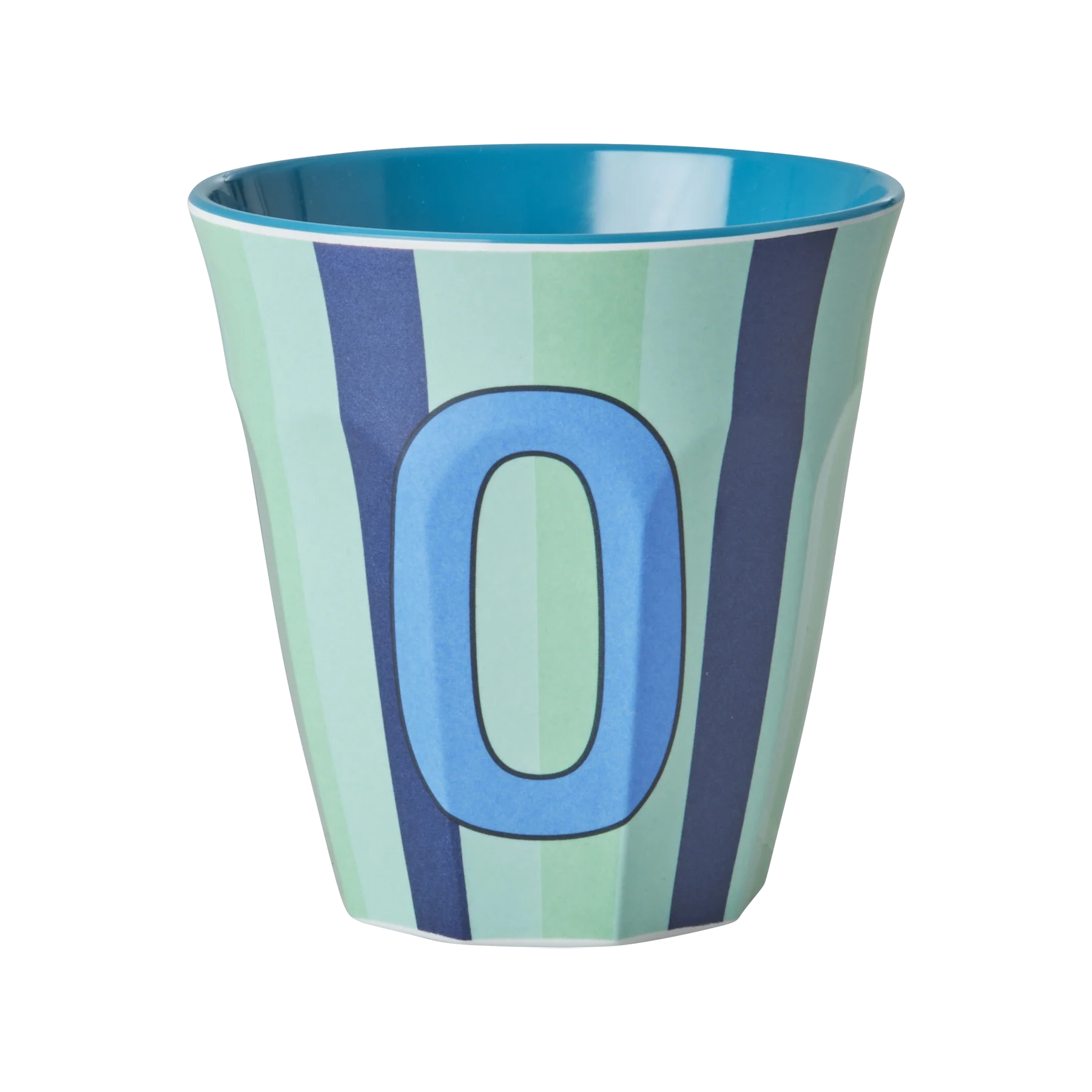O Blue Stripe Melamine Cup - Rice DK