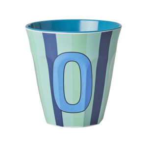 O Blue Stripe Melamine Cup - Rice DK