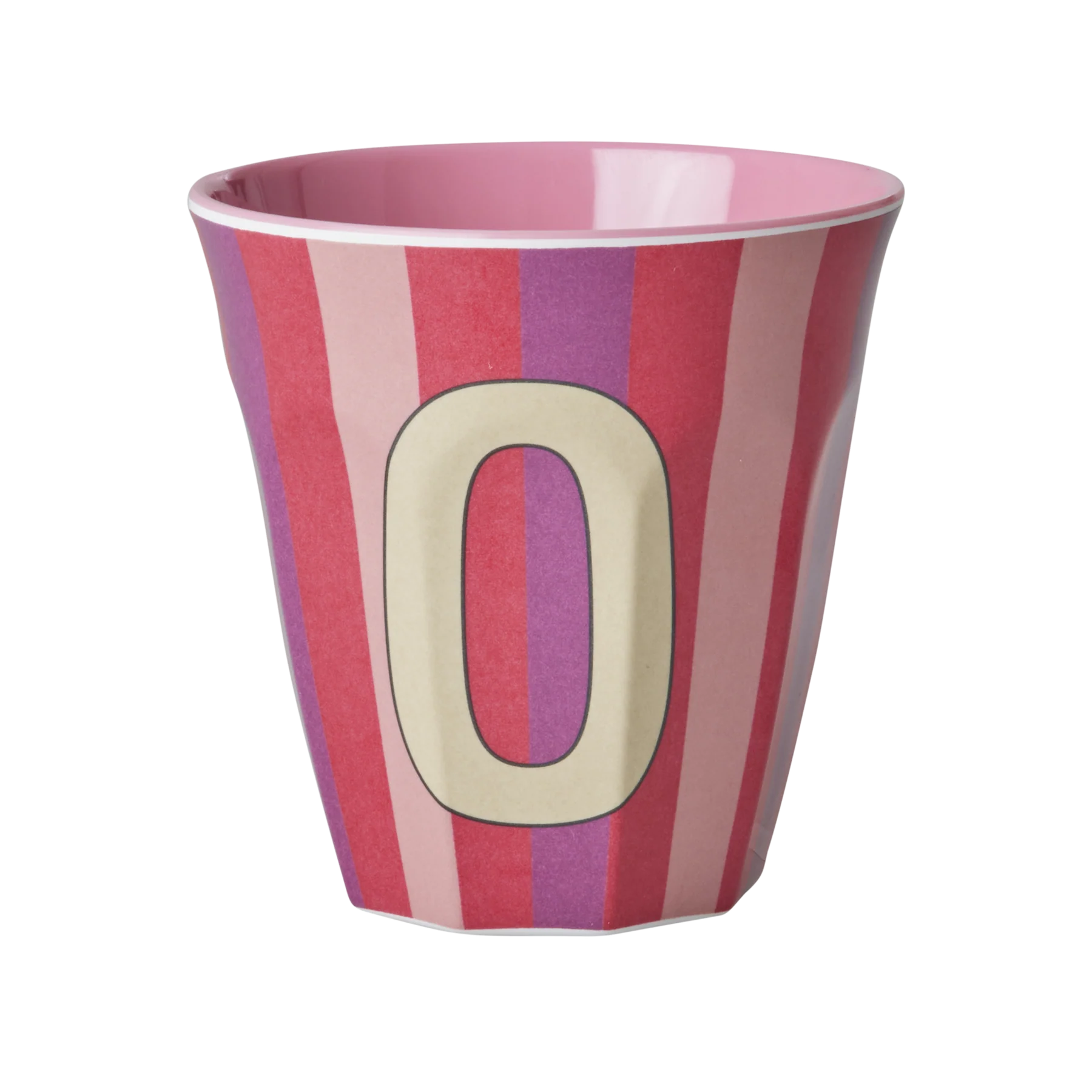 O Pink Stripe Melamine Cup - Rice DK