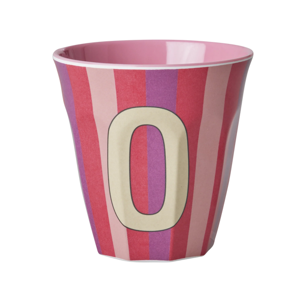 O Pink Stripe Melamine Cup - Rice DK