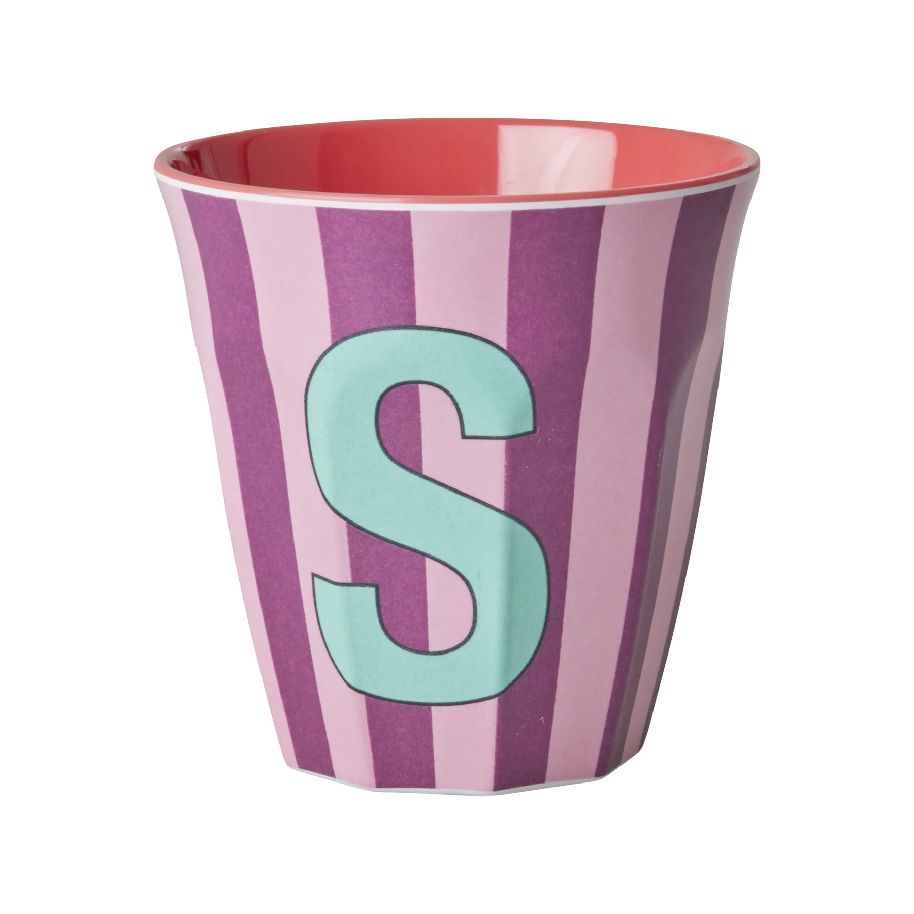 S Pink Stripe Melamine Cup - Rice DK
