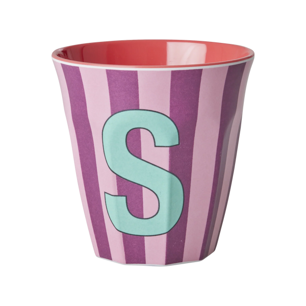 S Pink Stripe Melamine Cup - Rice DK