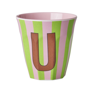 U Pink Stripe Melamine Cup - Rice DK