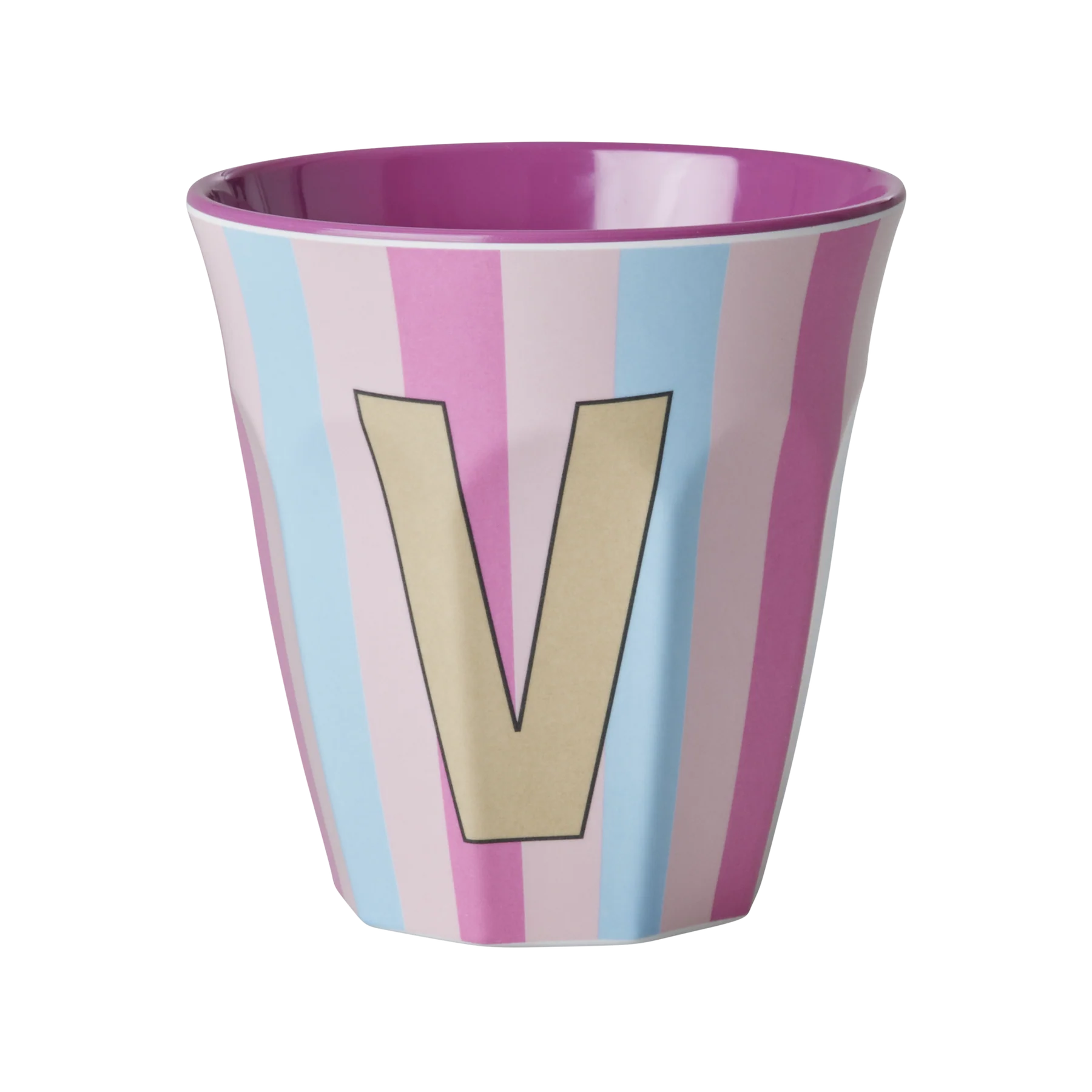 V Pink Stripe Melamine Cup - Rice DK