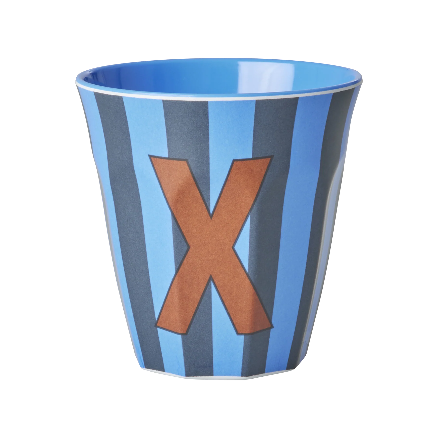 X Blue Stripe Melamine Cup - Rice DK