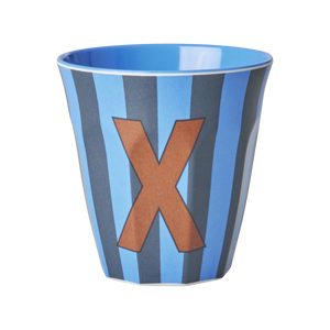 X Blue Stripe Melamine Cup - Rice DK