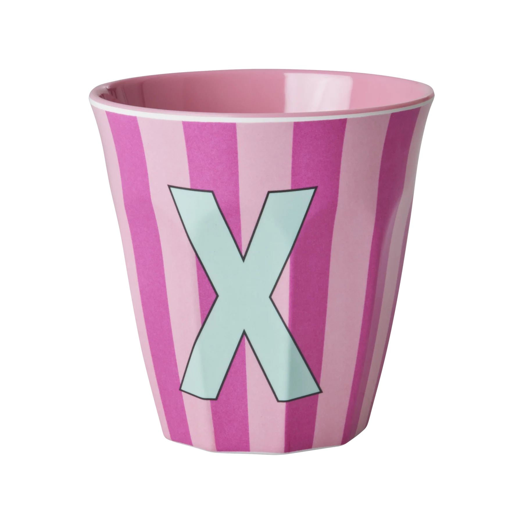 X Pink Stripe Melamine Cup - Rice DK