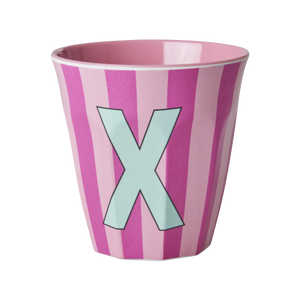 X Pink Stripe Melamine Cup - Rice DK