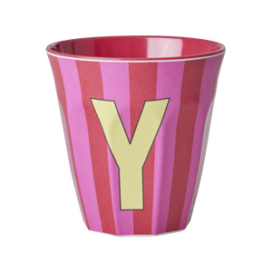 Y Pink Stripe Melamine Cup - Rice DK