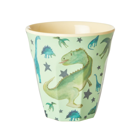 Sage Green Dinosaur Print Melamine Cup - Rice DK