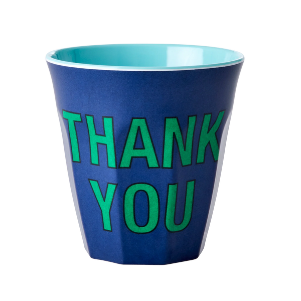 Thank You Dark Blue Melamine Cup - Rice DK