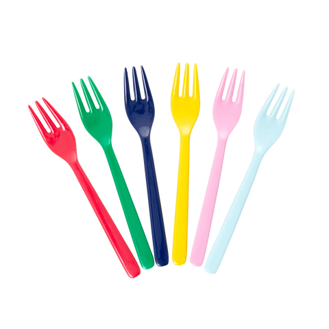 Melamine Cake Forks, Multicolour - Rice DK