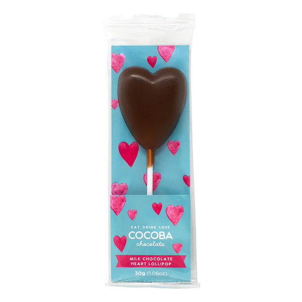 Milk Chocolate Heart Lollipop - Cocoba Chocolate