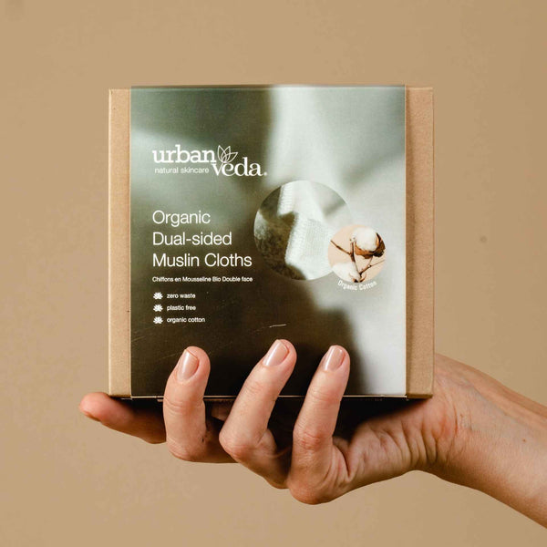 Organic Dual-Sided Cleaning Muslin Cloths - Set of 3 - Urban Veda