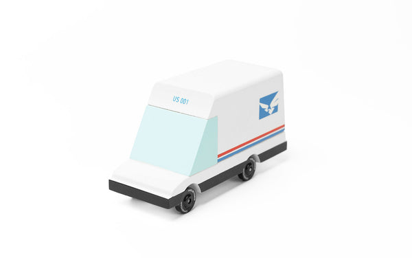 Model of a USPS truck on a white background