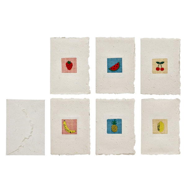 A5 Paper Card with Fruit Embroidery and Envelope - Rice DK