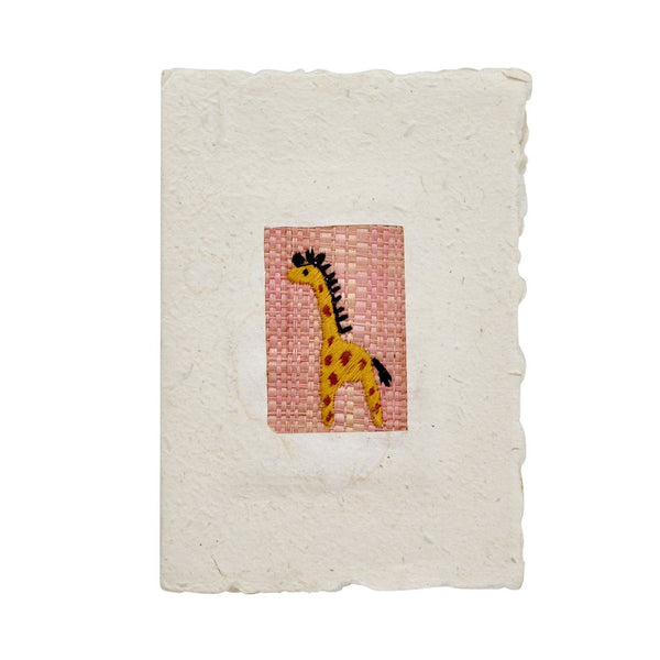 A5 Paper Card with Kids Embroidery and Envelope - Rice DK