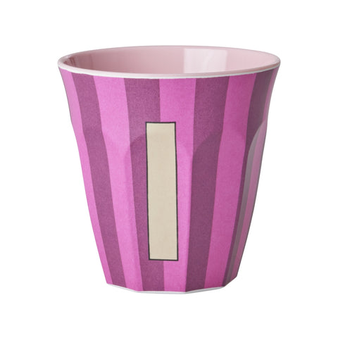 I Pink Stripe Melamine Cup - Rice DK