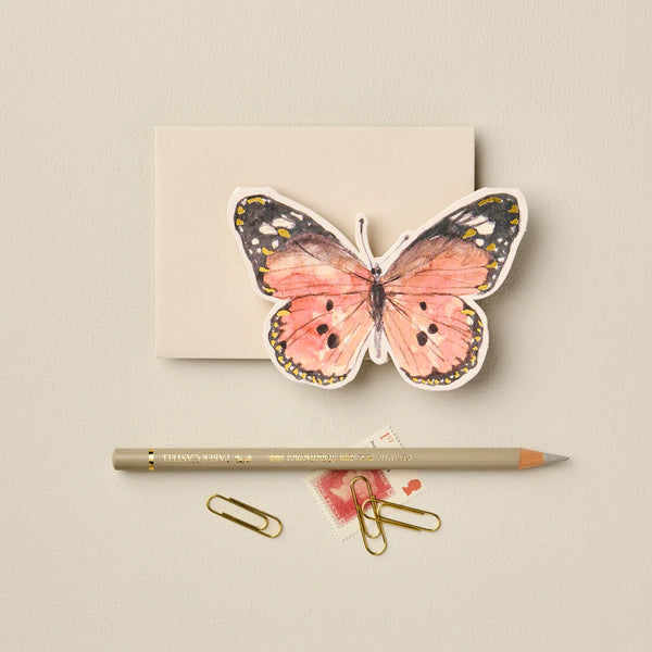 Orange Butterfly Mini Card - Wanderlust Paper Co.