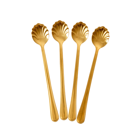 Single Gold Stainless Steel Latte Spoon - Rice DK