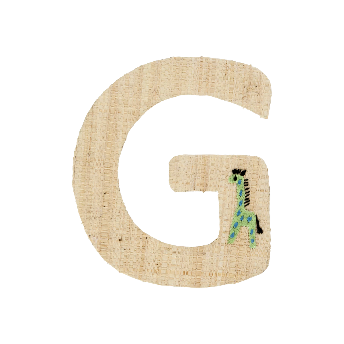 G Raffia Alphabet Sticker with Giraffe Embroidery - Rice DK – Honey on ...