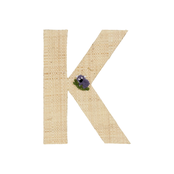 K Raffia Sticker with Koala Embroidery - Rice DK