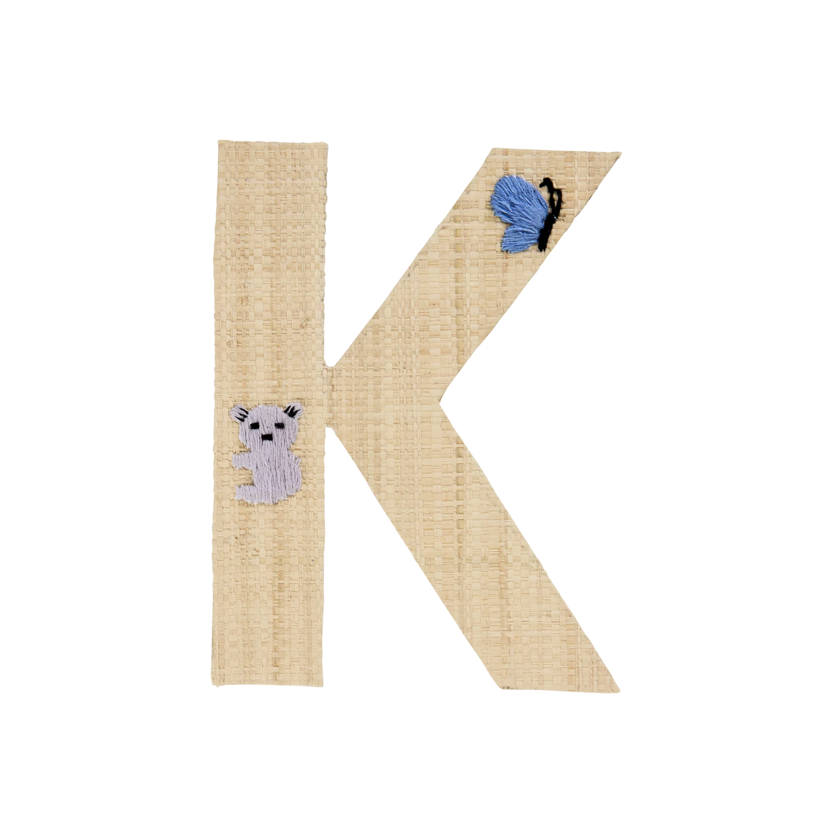 K Rafia K Raffia Alphabet Sticker with Butterfly & Koala Embroidery - Rice DK ...