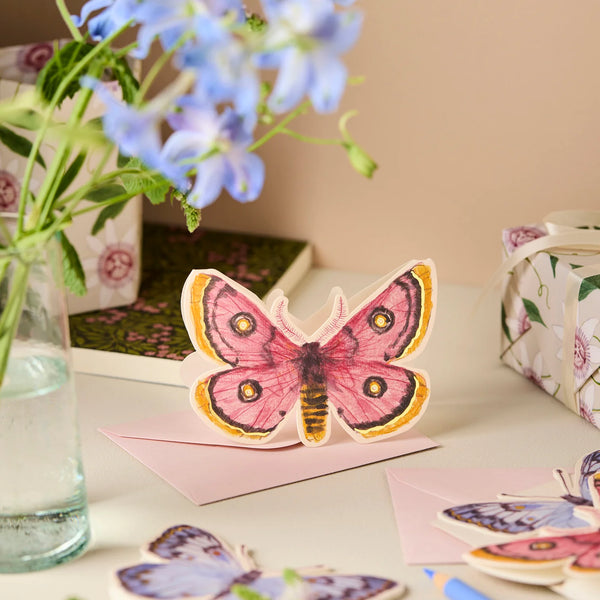 Pink Moth Mini Card - Wanderlust Paper Co.
