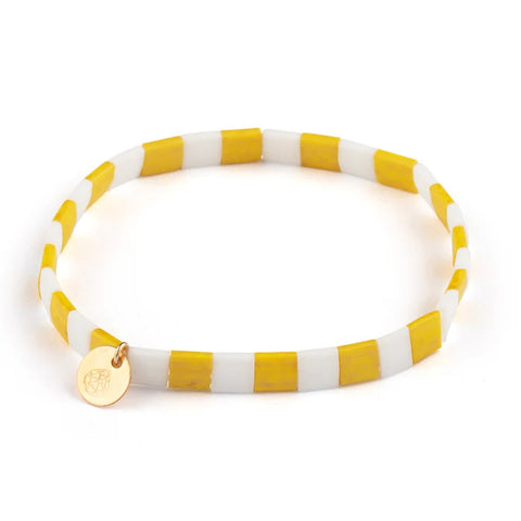 Sunshine Yellow Checkerboard Layering Bracelets - Wanderlust Life