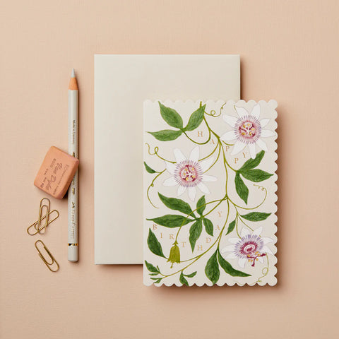 Passionflower 'Happy Birthday!' Card - Wanderlust Paper Co.