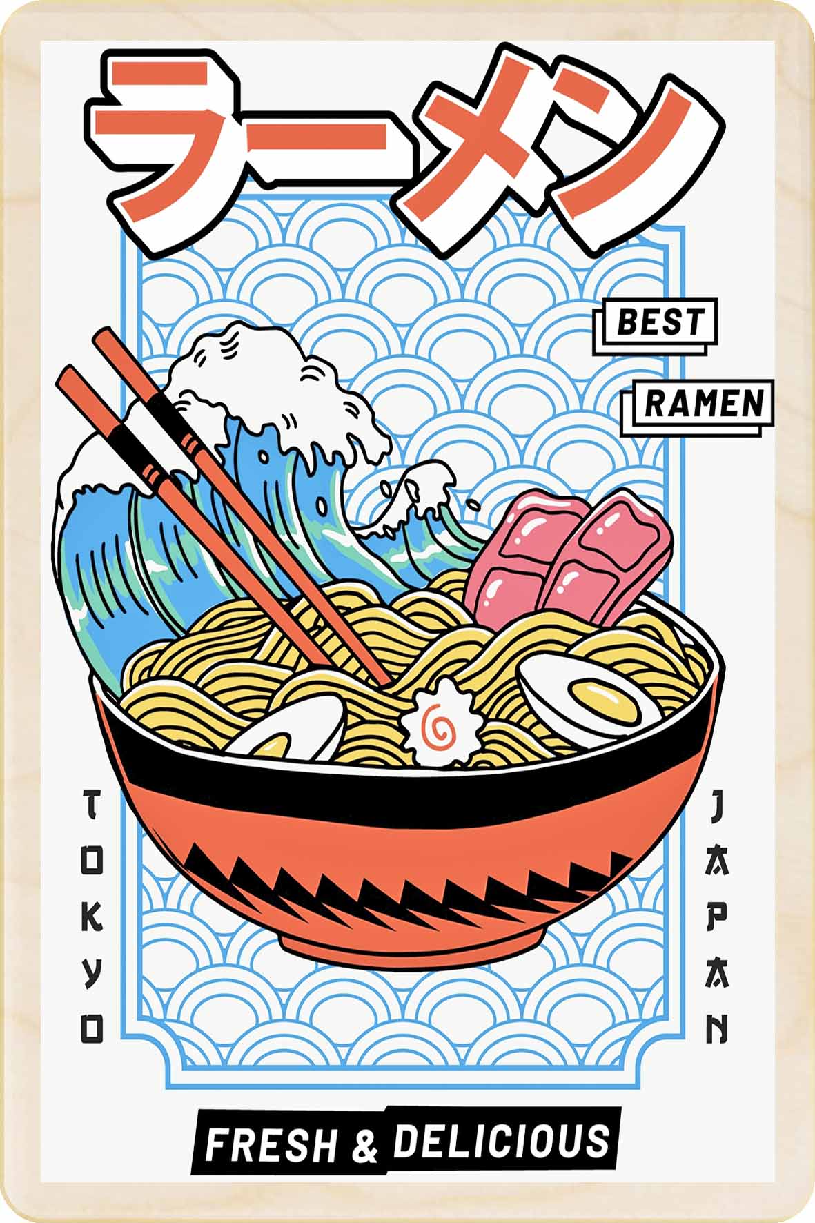 Best Ramen Wooden Magnet