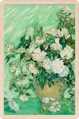 Roses Wooden Postcard - Van Gogh
